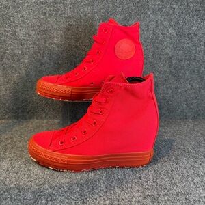 Converse Hidden Wedge Platform Plus Hi Red Women’s Sneakers Size 8